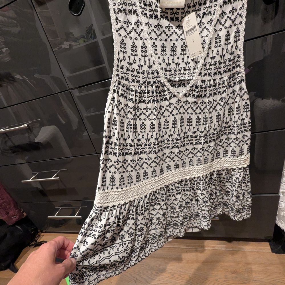 Maeve Black and White Floral Dress